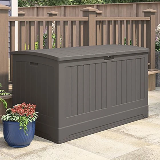 5' X 3' Suncast 757L Resin Deck Box - Stone Grey (1.46m X 0.8m) - Image 3