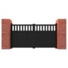 Partial Privacy Premium Aluminium Driveway Double Gates - Black