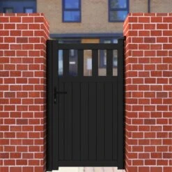 Partial Privacy Premium Aluminium Side Gate - Black