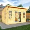 Mercia Helios 4m X 3m Curved Roof Log Cabin (44mm) - Double Glazed