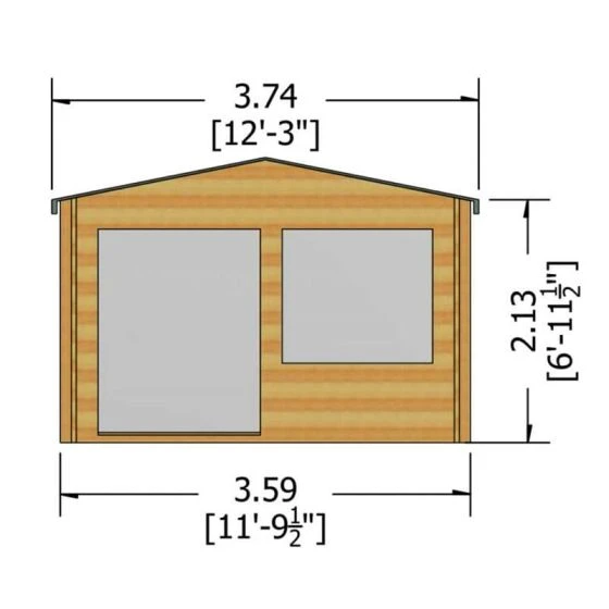 Shire Hale 3.6m X 3.6m Log Cabin Summerhouse (28mm) - Image 3