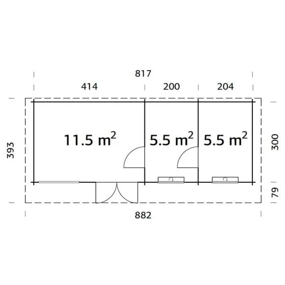 Palmako Heidi 8.8m X 3.9m Log Cabin Garden Building (70mm) - Image 3