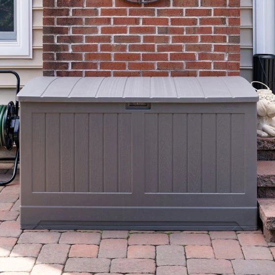 5' X 3' Suncast 757L Resin Deck Box - Stone Grey (1.46m X 0.8m) - Image 2