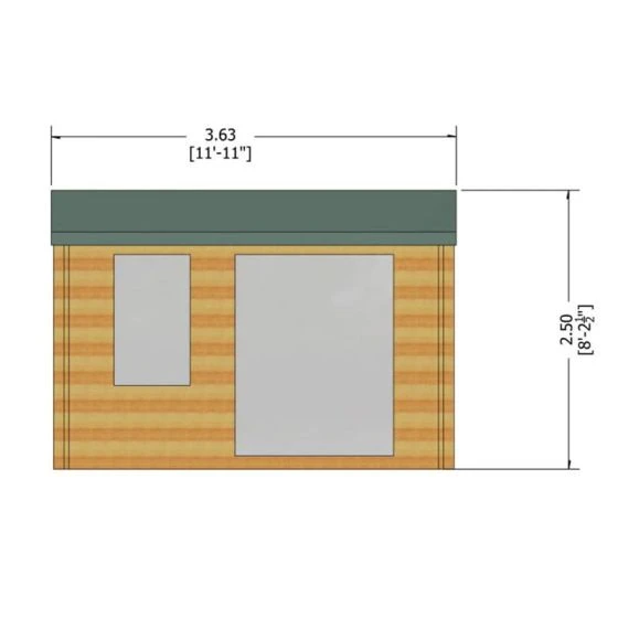 Shire Marlborough 3.6m X 3m Log Cabin Summerhouse (28mm) - Image 4