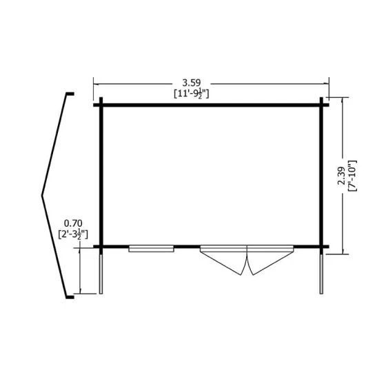 Shire Marlborough 3.6m X 2.4m Log Cabin Summerhouse (28mm) - Image 4