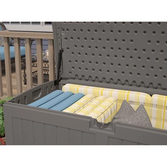 5' X 3' Suncast 757L Resin Deck Box - Stone Grey (1.46m X 0.8m) - Image 4