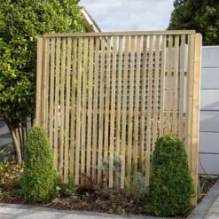 Forest 6' X 6' Pressure Treated Vertical Slatted Garden Screen Panel (1.8m X 1.8m)