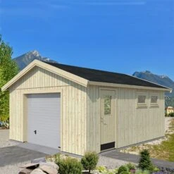 Palmako Andre 4.5m X 5.5m Wooden Garage - Up And Over Door