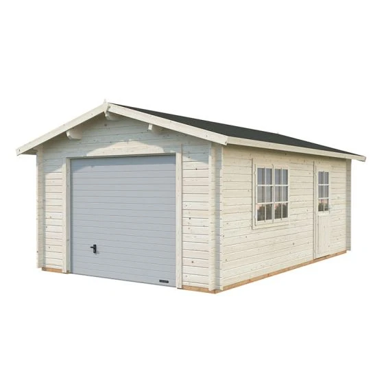 Palmako Roger 3.6m X 5.5m Log Cabin Single Garage (44mm) - Up And Over Door - Image 3