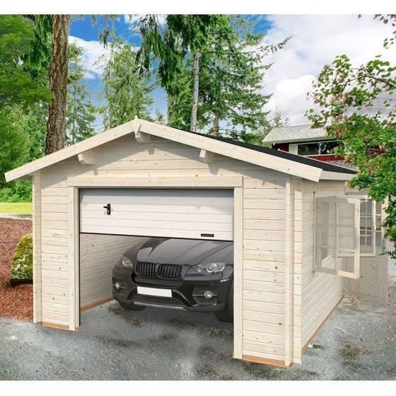 Palmako Roger 3.6m X 5.5m Log Cabin Single Garage (44mm) - Up And Over Door - Image 7