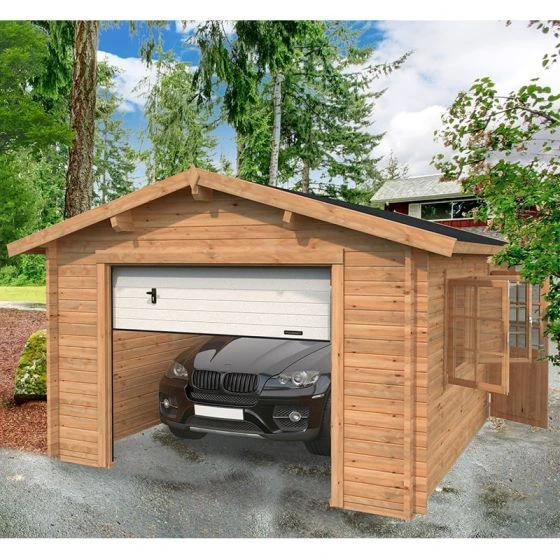 Palmako Roger 3.6m X 5.5m Log Cabin Single Garage (44mm) - Up And Over Door - Image 9