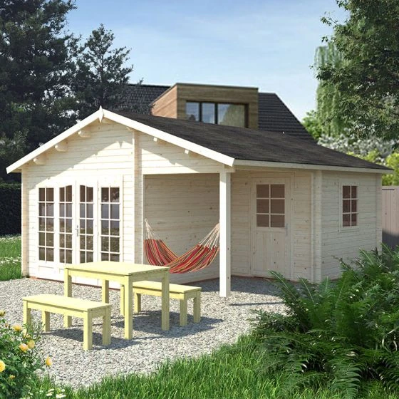 Palmako Irene 5.3m X 5.7m Log Cabin Garden Building (44mm)
