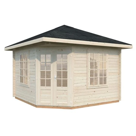 Palmako Melanie 3.5m X 3.5m Corner Log Cabin Summer House (44mm) - Image 12