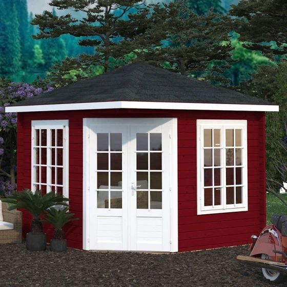 Palmako Melanie 3.5m X 3.5m Corner Log Cabin Summer House (44mm) - Image 9