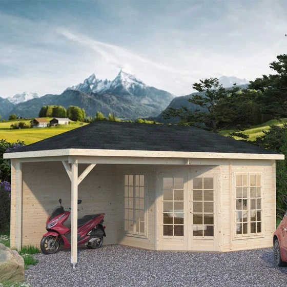 Palmako Melanie 5.7m X 3m Corner Log Cabin Summer House (28mm) - Image 8