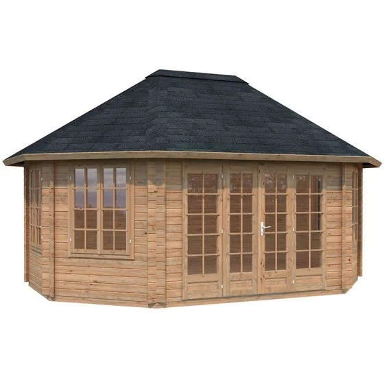 Palmako Hanna 4.2m X 5.7m Corner Log Cabin Summer House (44mm) - Image 11