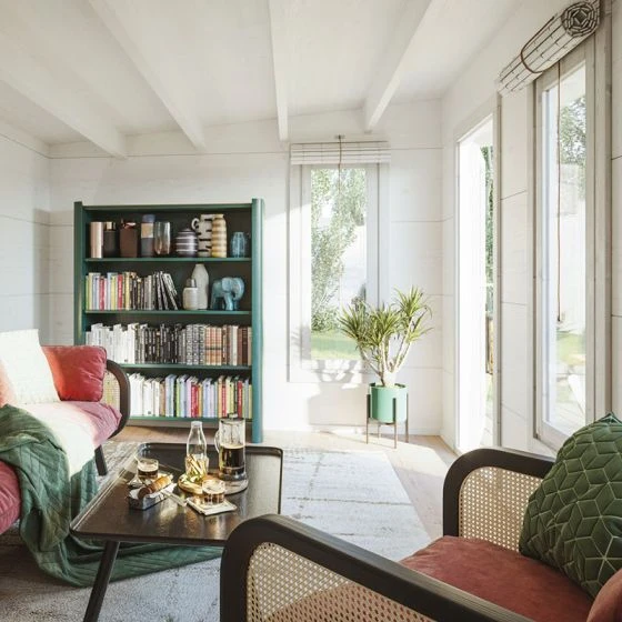 Palmako Grace 6m X 3.9m Pent Log Cabin With Canopy (56mm) - Image 2