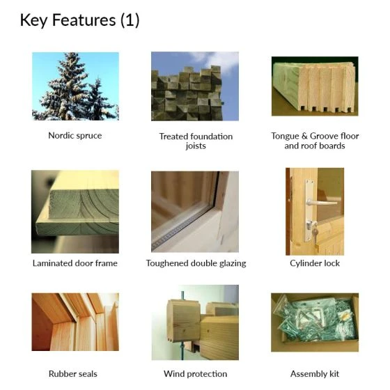 Palmako Grace 6m X 3.9m Pent Log Cabin With Canopy (56mm) - Image 13