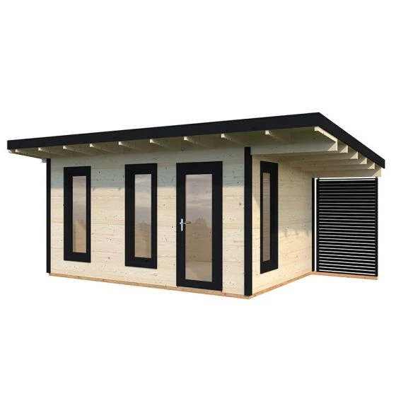 Palmako Grace 6m X 3.9m Pent Log Cabin With Canopy (56mm) - Image 4