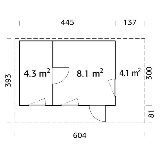 Palmako Grace 6m X 3.9m Pent Log Cabin With Canopy (56mm) - Image 3