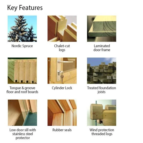 Palmako Heidi 8.8m X 3.9m Log Cabin Garden Building (70mm) - Image 5