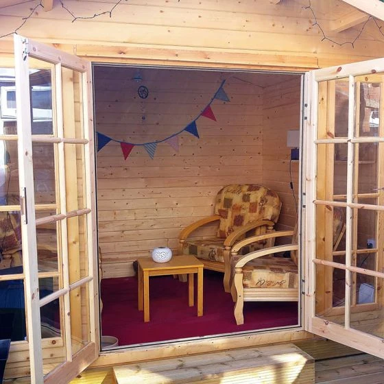 Shire Epping 3.6m X 3.6m Log Cabin Summerhouse (28mm) - Image 20