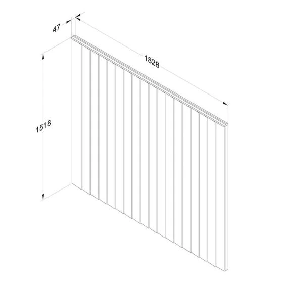 Forest 6' X 5' Vertical Closeboard Fence Panel (1.83m X 1.52m) - Image 2