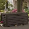5'1 X 2'5 Keter Hingham Plastic Garden Storage Box - Brown (1.55m X 0.73m)