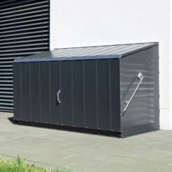 6'4 X 2'9 Trimetals Storeguard Metal Garden Storage Shed - Anthracite (1.95m X 0.88m)