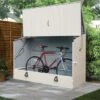 6'4 X 2'9 Trimetals Protect.a.Cycle Metal Bike Shed With Ramp - Cream (1.95m X 0.88m)