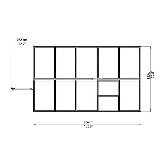 6'x10' Palram Canopia Mythos Large Walk In Silver Polycarbonate Greenhouse (1.8x3m) - Image 4