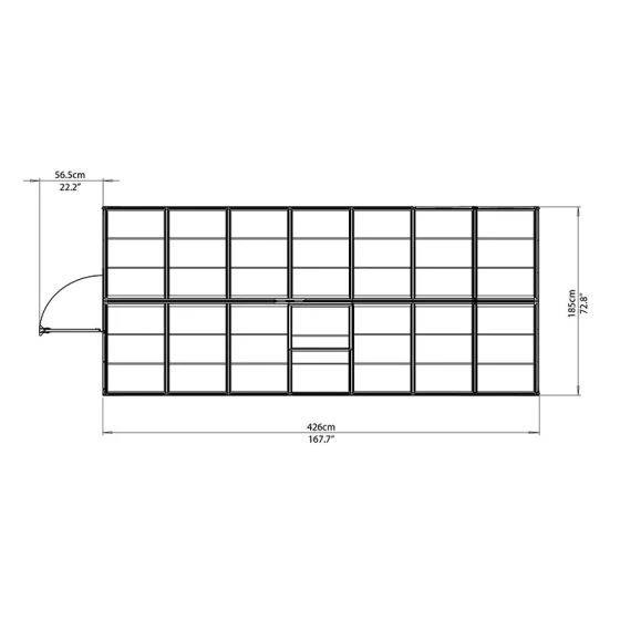 6'x14' Palram Canopia Harmony Large Walk In Silver Polycarbonate Greenhouse (1.8x4.2m) - Image 4