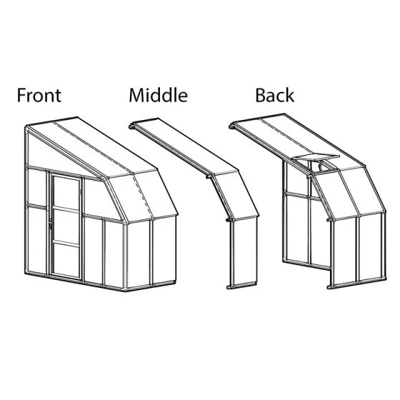 8'x14' Palram Canopia Rion White Sun Room Walk In Wall Greenhouse (2.4x4.2m) - Image 4