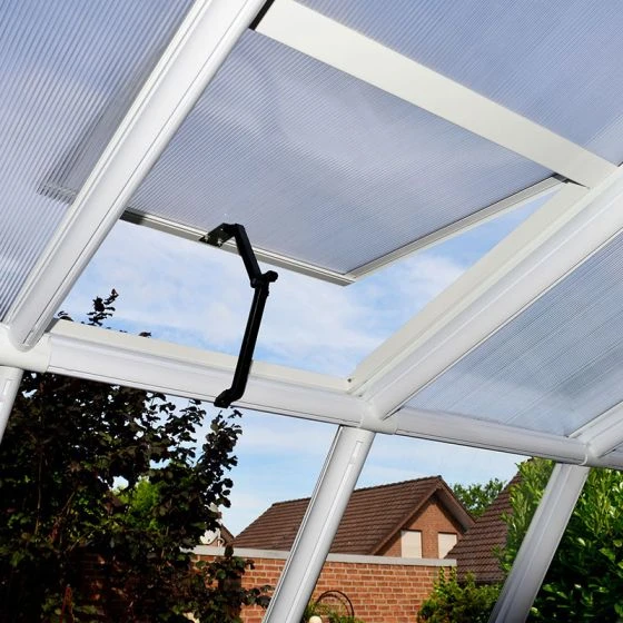 8'x14' Palram Canopia Rion White Sun Room Walk In Wall Greenhouse (2.4x4.2m) - Image 6