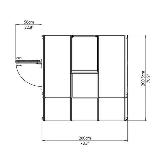 6'x6' Palram Canopia Rion White Lean To Sun Room (1.8x1.8m) - Image 5