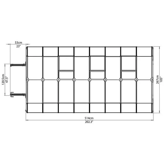 8'x16' Palram Canopia Rion Grand Gardener Large Polycarbonate Greenhouse (2.4x4.8m) - Image 4