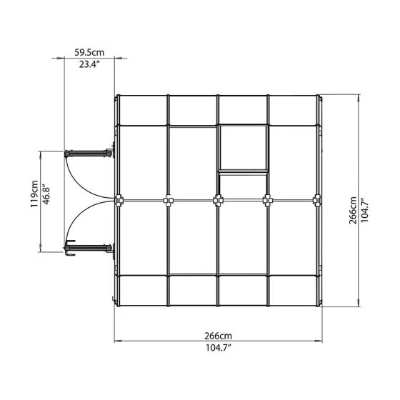 8'x8' Palram Canopia Rion Hobby Gardener Walk In Green Greenhouse (2.4x2.4m) - Image 5