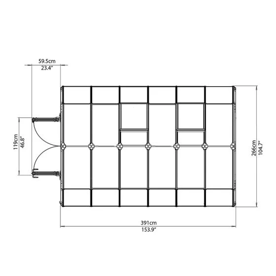 8'x12' Palram Canopia Rion Hobby Gardener Large Green Greenhouse (2.4x3.6m) - Image 4