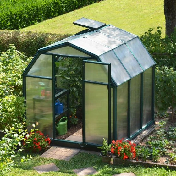 6'x6' Palram Canopia Rion EcoGrow Small Green Polycarbonate Greenhouse (1.8x1.8m) - Image 2