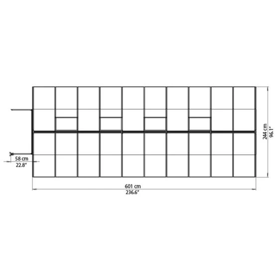 8'x20' Palram Canopia Bella Large Walk In Silver Aluminium Framed Greenhouse (2.4x6m) - Image 4