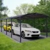 12' X 28' Palram Canopia Arcadia 8500 Grey Metal Carport (3.59m X 8.58m)