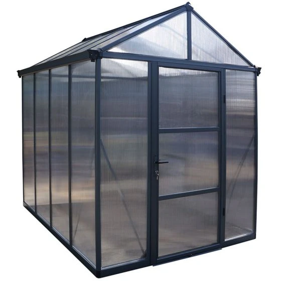 6'x8' Palram Canopia Glory Grey Walk In Polycarbonate Greenhouse (1.8x2.4m) - Image 14