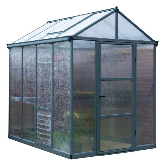 6'x8' Palram Canopia Glory Grey Walk In Polycarbonate Greenhouse (1.8x2.4m) - Image 13