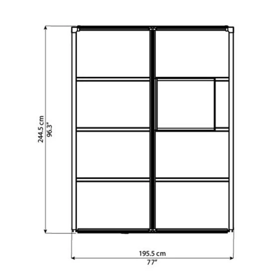 6'x8' Palram Canopia Glory Grey Walk In Polycarbonate Greenhouse (1.8x2.4m) - Image 4
