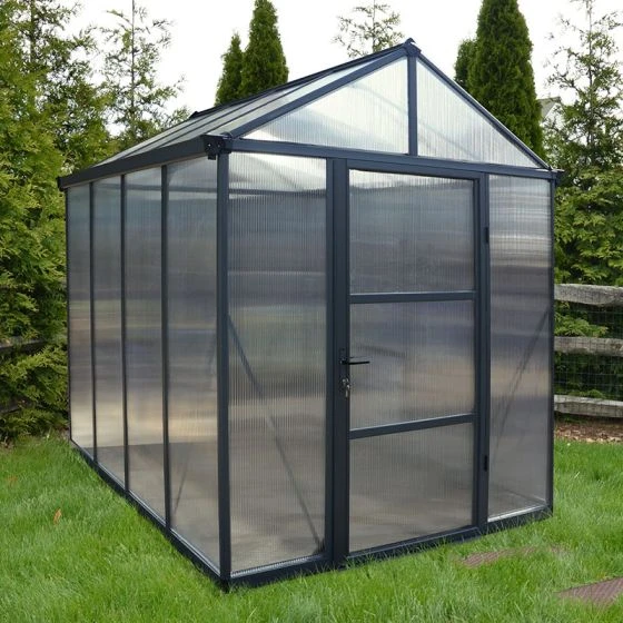 6'x8' Palram Canopia Glory Grey Walk In Polycarbonate Greenhouse (1.8x2.4m) - Image 5