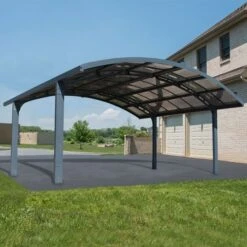 16' X 19' Palram Canopia Arizona Breeze Grey Metal Double Carport (4.95m X 5.78m)