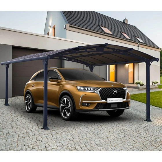 12' X 15' Palram Canopia Arcadia 4300 Grey Metal Carport (3.59m X 4.3m) - Image 2