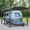 12' X 16' Palram Canopia Arcadia Alpine 5000 Grey Metal Carport (3.59m X 5.02m)