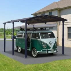 12' X 21' Palram Canopia Arcadia Alpine 6400 Grey Metal Carport (3.59m X 6.44m)
