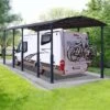 12' X 35' Palram Canopia Arcadia Alpine 10600 Grey Metal Carport (3.59m X 10.72m)